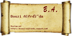 Boszi Alfréda névjegykártya